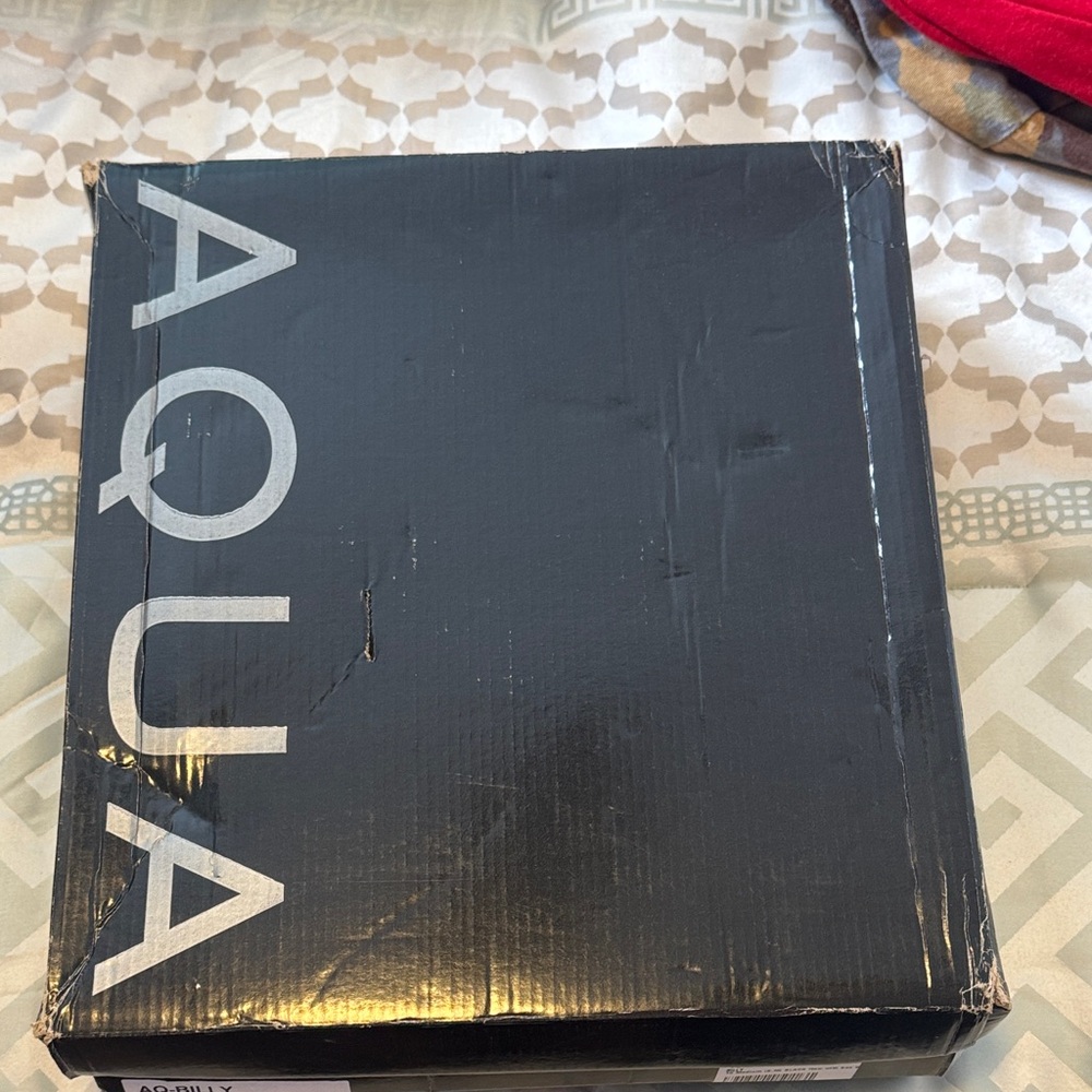 Aqua Black Heeled Platform Boots - Picture 6 of 8